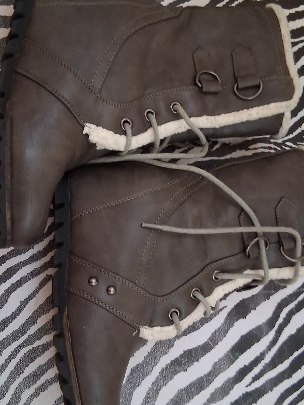 grey wedge platform boots!! studded